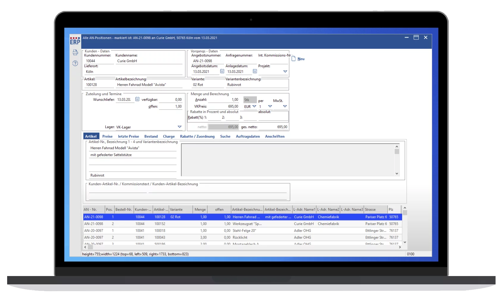 ERP Customer Service Reparaturauftrag